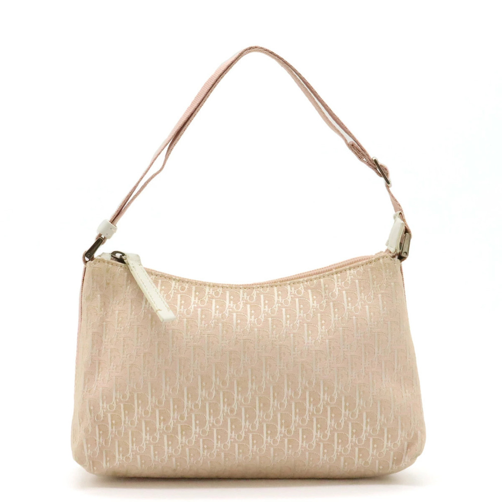 Christian Dior Trotter Accessory Bag Handbag Canvas Leather Baby Pink
